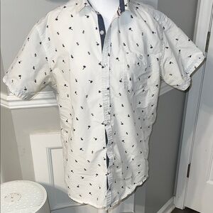 Men’s Size L Free Planet Hawaiian Palm Tree Button Up